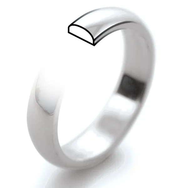 D shaped shop wedding band